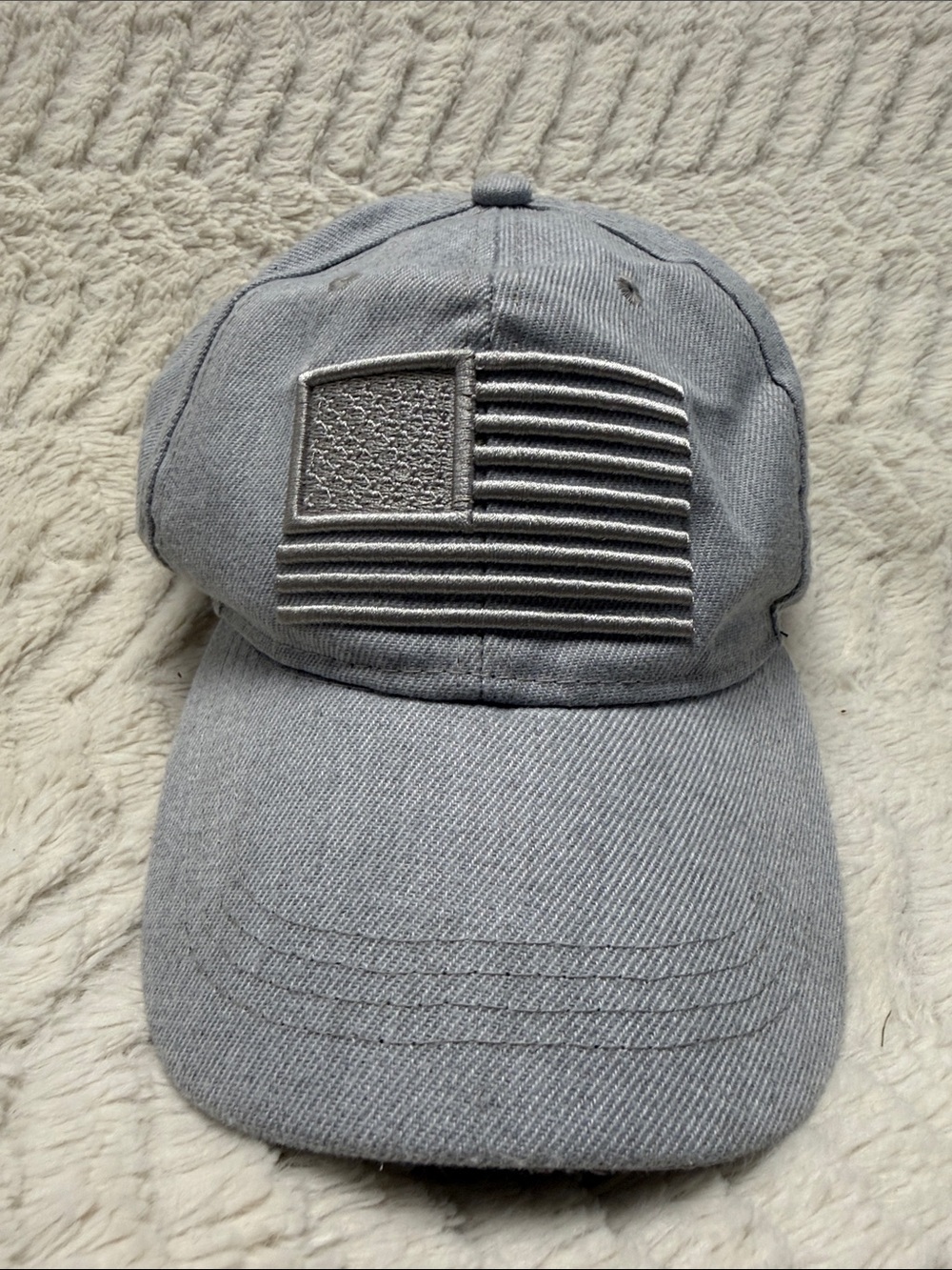 Gray American Flag Embroidered Low Profile Baseball Cap US Flag Hat Adjustable